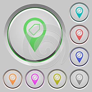 Tagging GPS map location push buttons