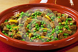 Tagine of Beef with Peas and Preserved Lemon