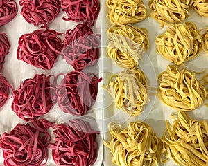 Tagliatelle italian pasta colorful photo
