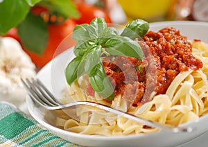 Tagliatelle with meat sauce