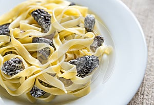 Tagliatelle with morel mushrooms