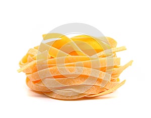 Tagliatelle paglia e fieno tipycal italian pasta. photo