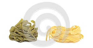 Tagliatelle paglia e fieno typical italian pasta. photo