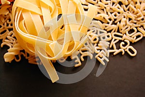 Tagliatelle and soup pasta