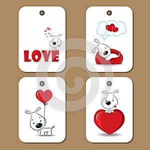 Tags with cute dogs in love