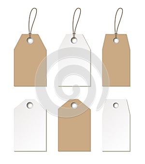 Tags mock up. Vector set of empty labels templates