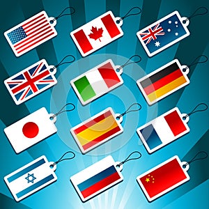 Tags Representing World Flags