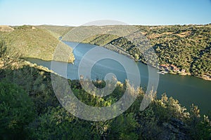 Tagus river that borders Portugal and Spain between the towns of Malpica do Tejo and the town of Herrera de AlcÃ¢ntara.