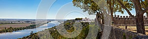 The Tagus River (Rio Tejo), the largest of the Iberian Peninsula, and the Leziria landscape seen from castle walls photo