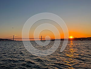 Tagus river at sunset