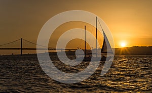 Tagus River at Sunset - Lisbon, Portugal