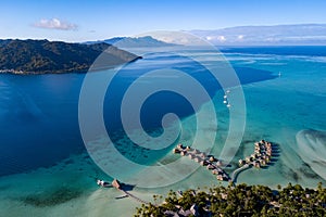 Taha island aerial view panorama