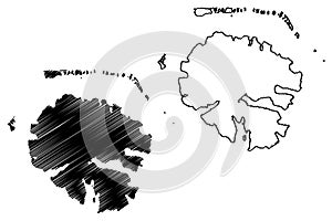 Tahaa island France, French Republic, Pacific Ocean, Society Islands Archipelago, French Polynesia map vector illustration,