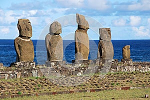 Tahai Ceremonial Complex archaeological site Rapa Nui - Easter Island photo