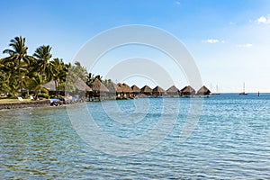Tahiti overwater-bungalows of Hotel and Resort Intercontinental, Papeete
