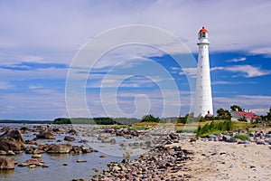 Tahkuna lighthouse is a popular landmark and scenic location on the Baltic sea coast