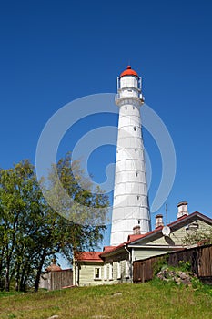 The Tahkuna lighthouse in  sunny day on Hiiumaa island