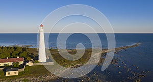 Tahkuna Lighthouse in the Tahkuna Peninsula, Hiiu Parish, on the island of Hiiumaa, in Estonia