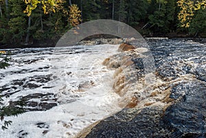 Tahquamenon River and Lower Falls, Tahquamenon Falls State Park, Michigan, USA