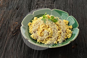 Tahu Bubuk or Tahu Bubuk, Crushed Tofu with Egg and Spiced photo