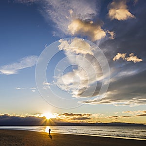 Sunset Beach Walk Beautiful Sky photo