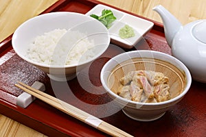Tai chazuke is a traditional Japanese cuisine.