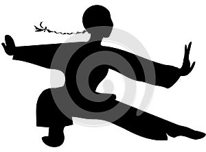 Tai chi black silhouette