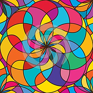 Tai Ji ball colorful symmetry seamless pattern