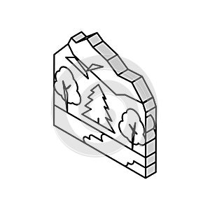 taiga landscape isometric icon vector illustration