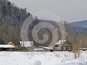 Taiga village in the winter