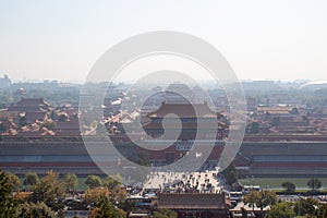 Taihemen from above. It is the largest palace gate in Forbidden City, Beijing