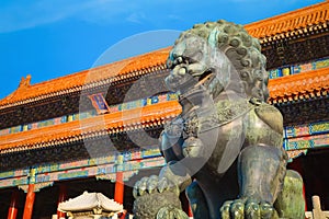 Taihemen Gate of Supreme Harmony is the largest palace gate in Forbidden City