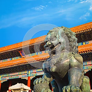 Taihemen Gate of Supreme Harmony is the largest palace gate in Forbidden City