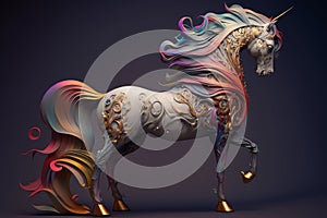 tail, 50 characters title: Rainbow-Maned Unicorn: Insanely Detailed Epic Compositio