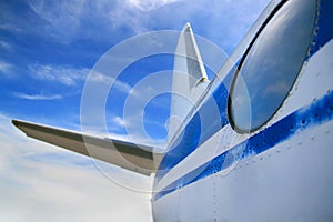 Tail of airplane