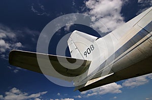 Tail of airplane photo