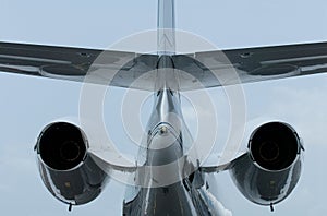 Tail of business jet