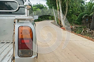Tail light of the old pick up car