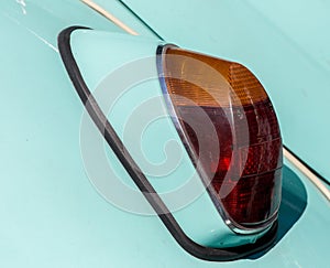 The tail light of a vintage retro car.