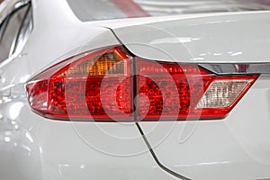 Tail lights ot sedan car