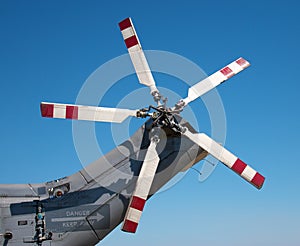 Tail rotors of a combat helicopter photo
