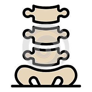 Tailbone and spine icon color outline vector photo