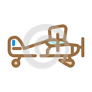 taildraggers airplane aircraft color icon vector illustration