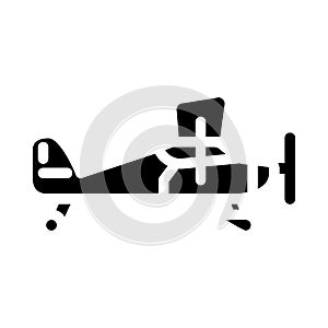 taildraggers airplane aircraft glyph icon vector illustration