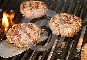 Tailgate grilling hamburger time.