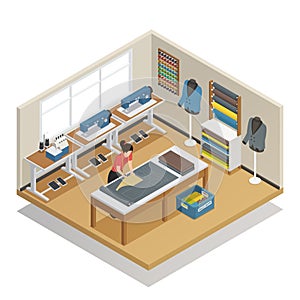 Tailor Atelier Isometric Composition