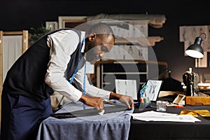 Tailor creating suit blazer