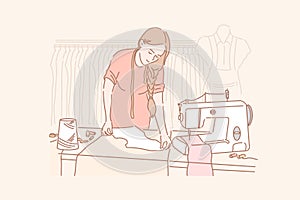 Tailor, dressmaking, sewing concept