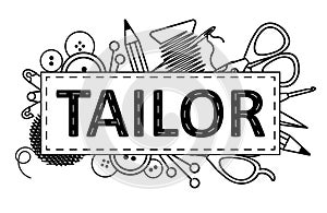 Tailor logo design. Can use as label, signboard for atelier studio, etc