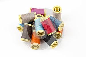 Tailor materials; Colorful sewing threads. Various threads